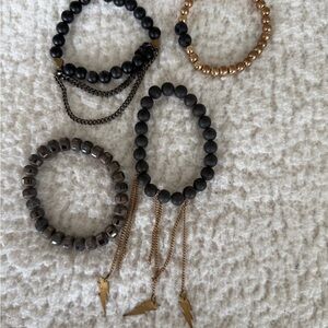 James + Jean Black and Gold Bracelet Set